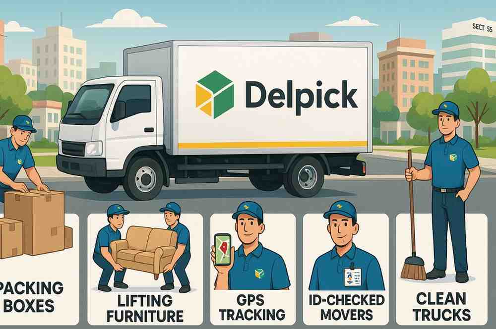 Delpick movers offering full-service moving in Chandigarh with packing, loading, and tracking.